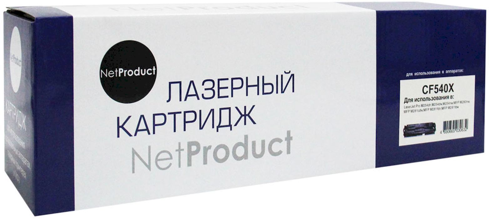 Картридж для лазерного принтера NetProduct №203X CF540X черный