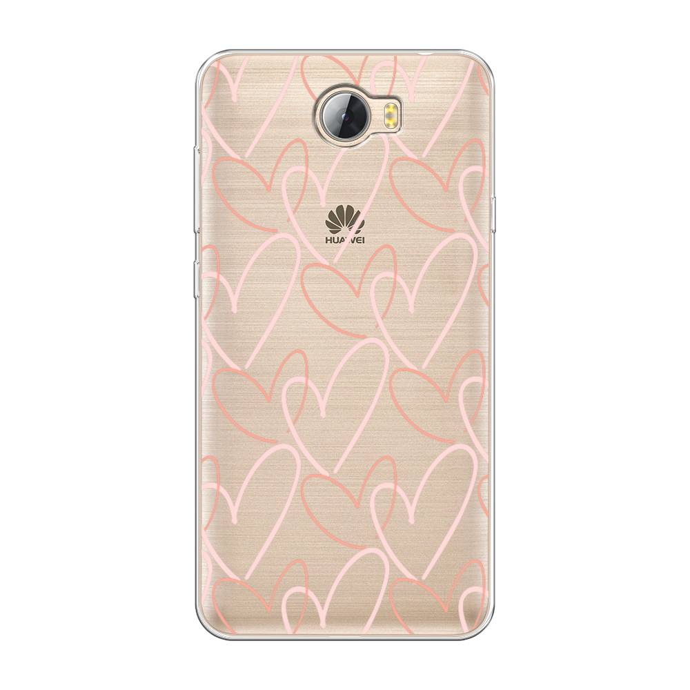 

Чехол на Huawei Y5 II "Узор из сердечек", Розовый;бежевый, 61950-6