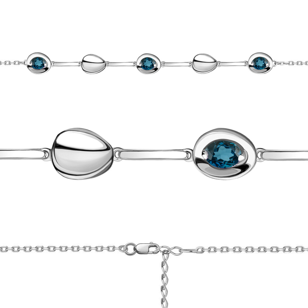 

Браслет из серебра с топазом Aquamarine Aquamarine 7450008_925_р р. 18, 7450008_925_р