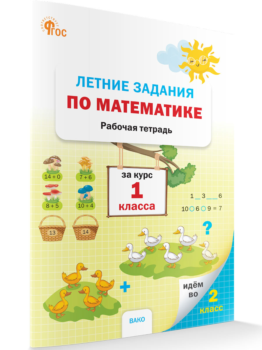 

Летние задания по математике за курс 1 класса рабочая тетрадь
