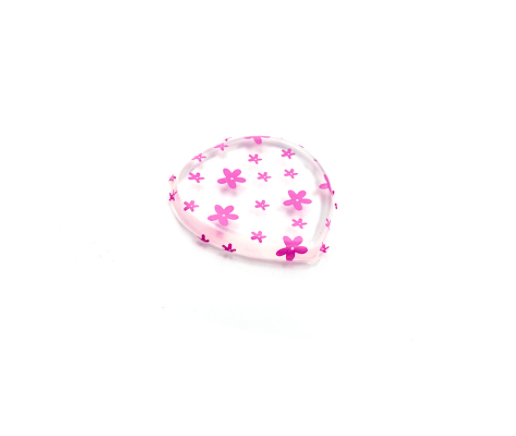 фото Спонж для макияжа tnl силиконовый плоский сердце прозрачный с розовыми цветами tnl professional