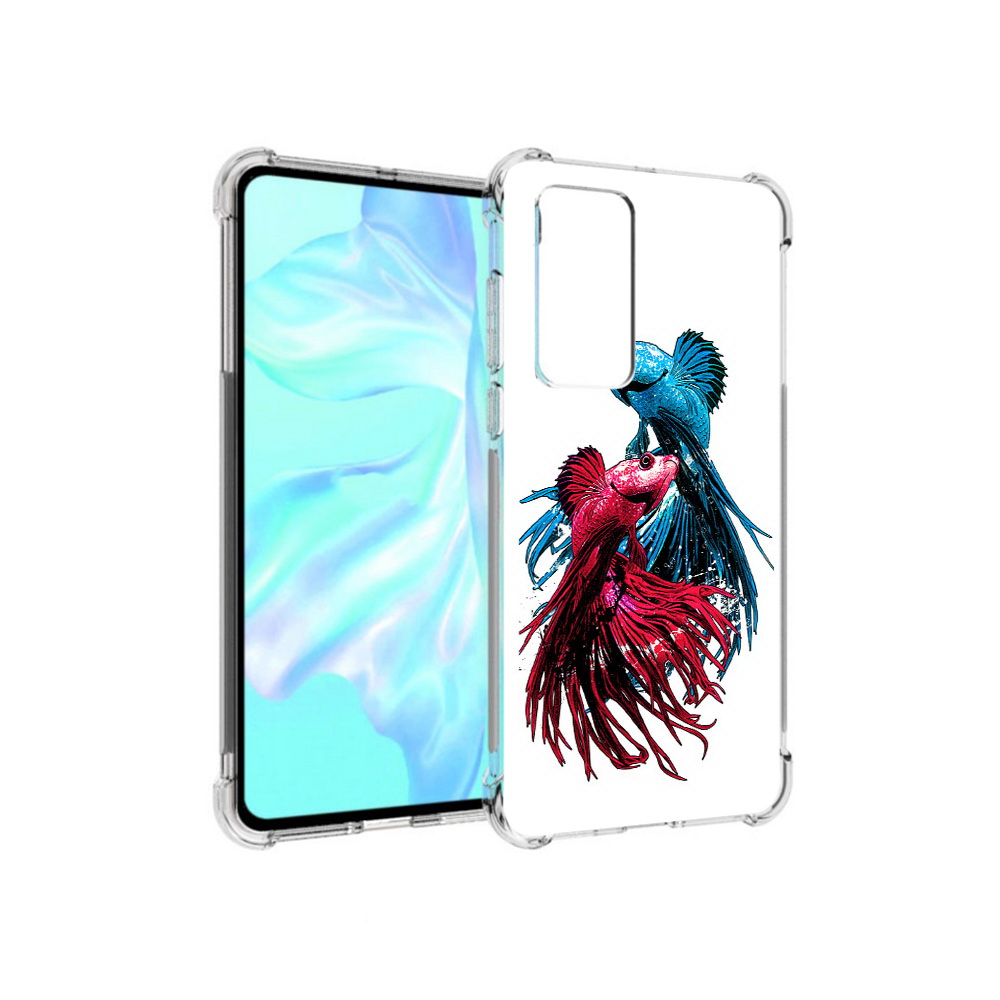 

Чехол MyPads Tocco для Huawei P40 рыбы петушки, Прозрачный, Tocco