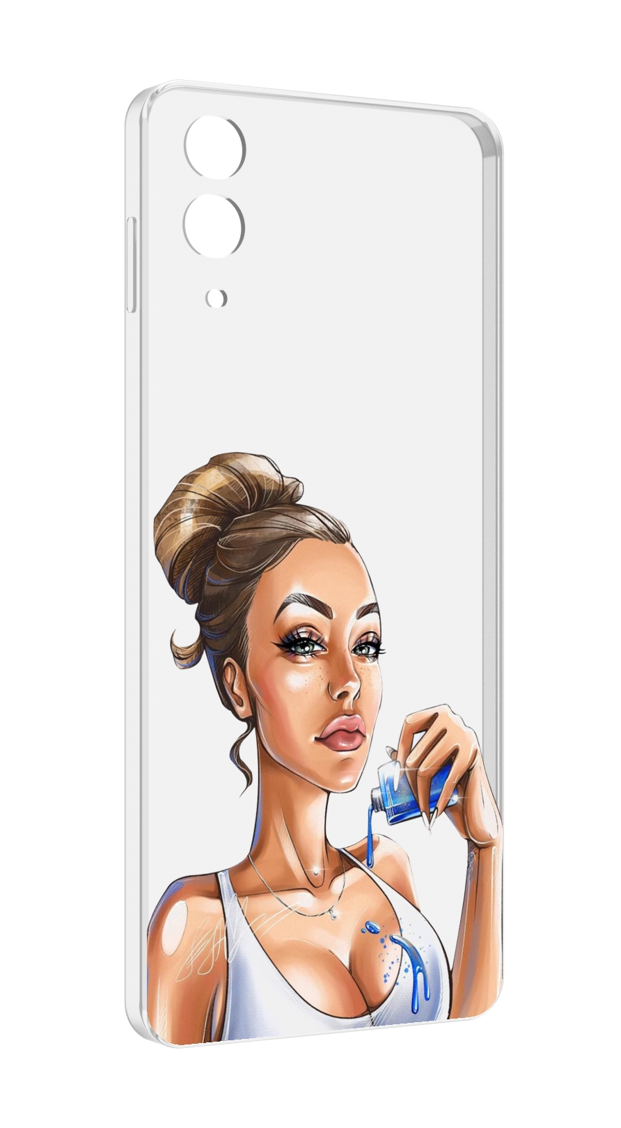 Чехол MyPads девушка-пролила-краску женский для Samsung Galaxy Z Flip 4 (SM-F721)