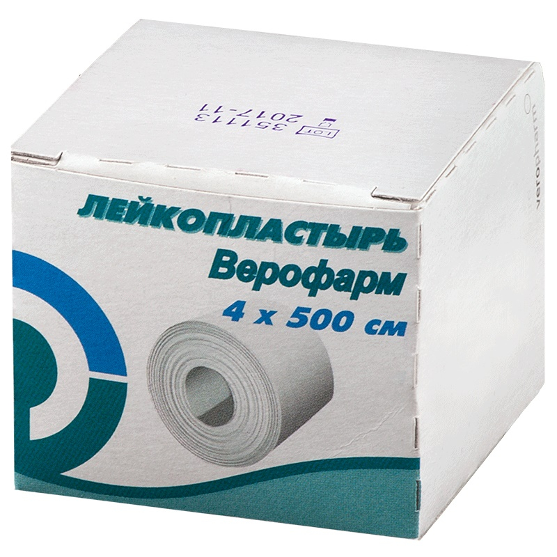 

Лейкопластырь рулонный ВЕРОФАРМ,1х500 см,тканевая основа,20024519 20 шт.