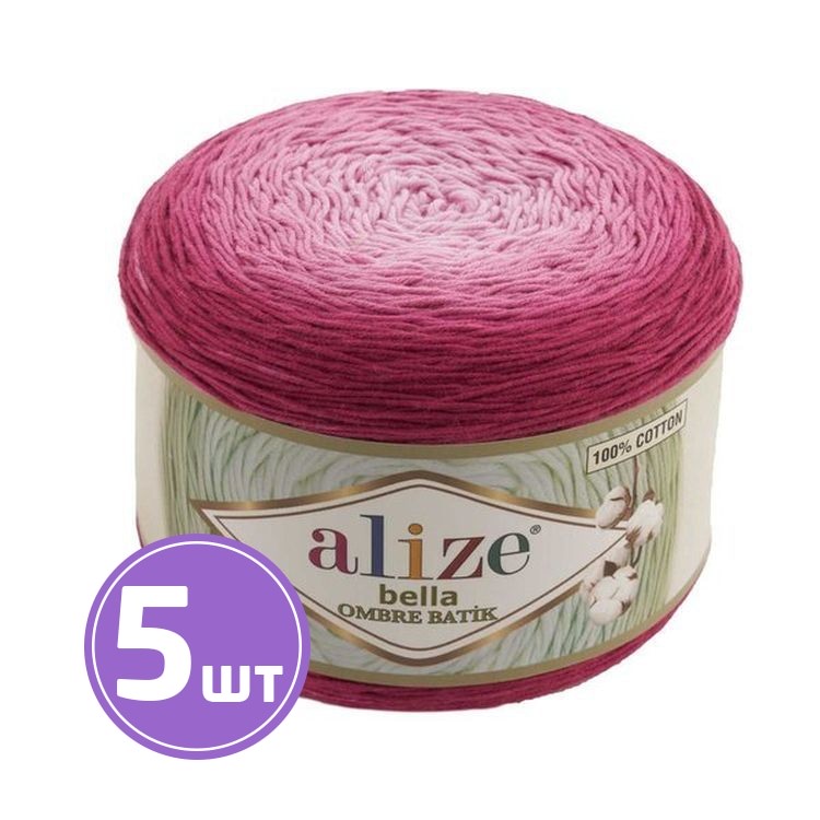 

Пряжа ALIZE Bella Ombre Batik 7405, флокс, 5 шт. по 250 г, Розовый