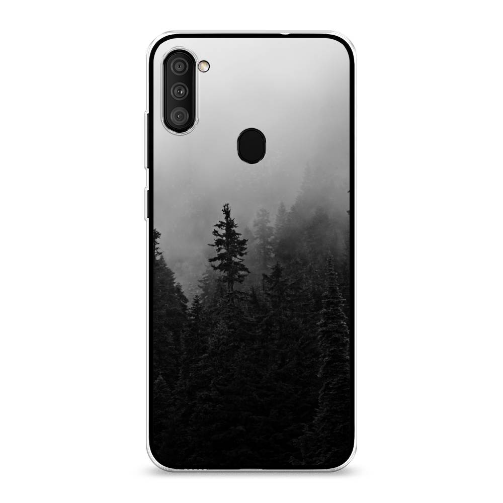 

Чехол на Samsung Galaxy M11 "Туманный лес", Серый;черный, 2100650-2