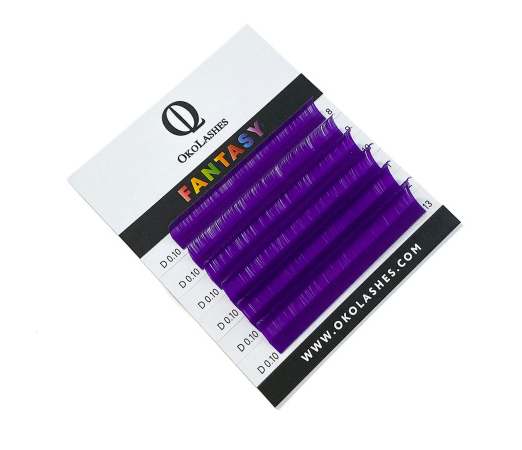 

Ресницы Oko Lashes Professional Fantasy мини пурпур D 0.10 7-12 mix, Фиолетовый