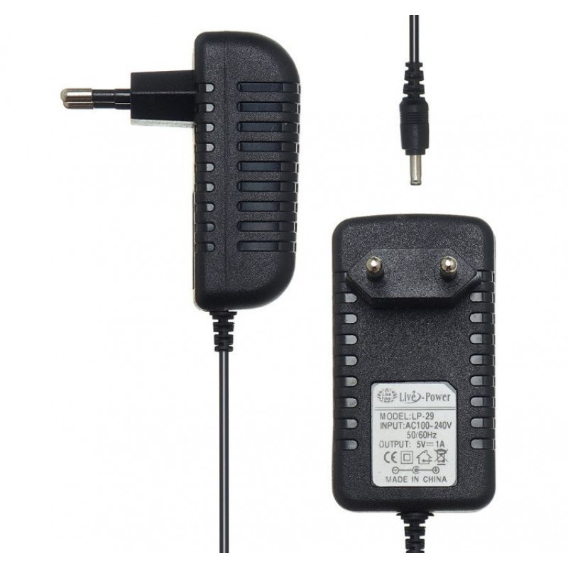 

Блок питания Live Power LP29 5V/1A (штекер 3,5x1,35 мм), Черный, LP29