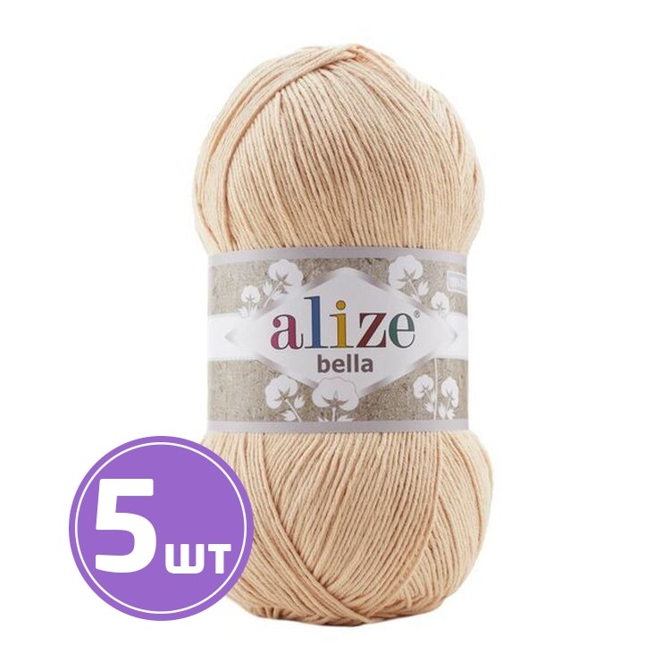 

Пряжа ALIZE Bella 100 417, светло-песочный, 5 шт. по 100 г, Бежевый