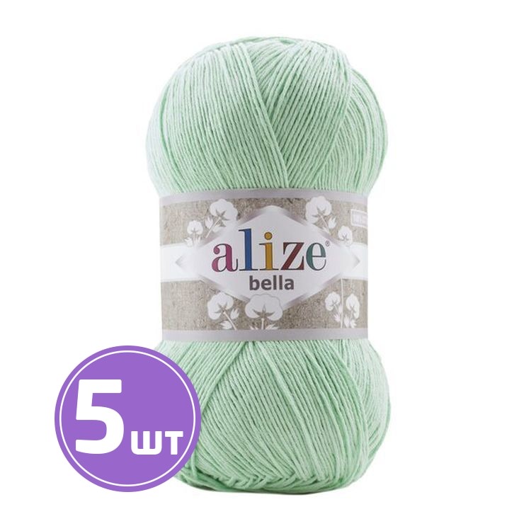 

Пряжа ALIZE Bella 100 266, светлая весна, 5 шт. по 100 г, Голубой