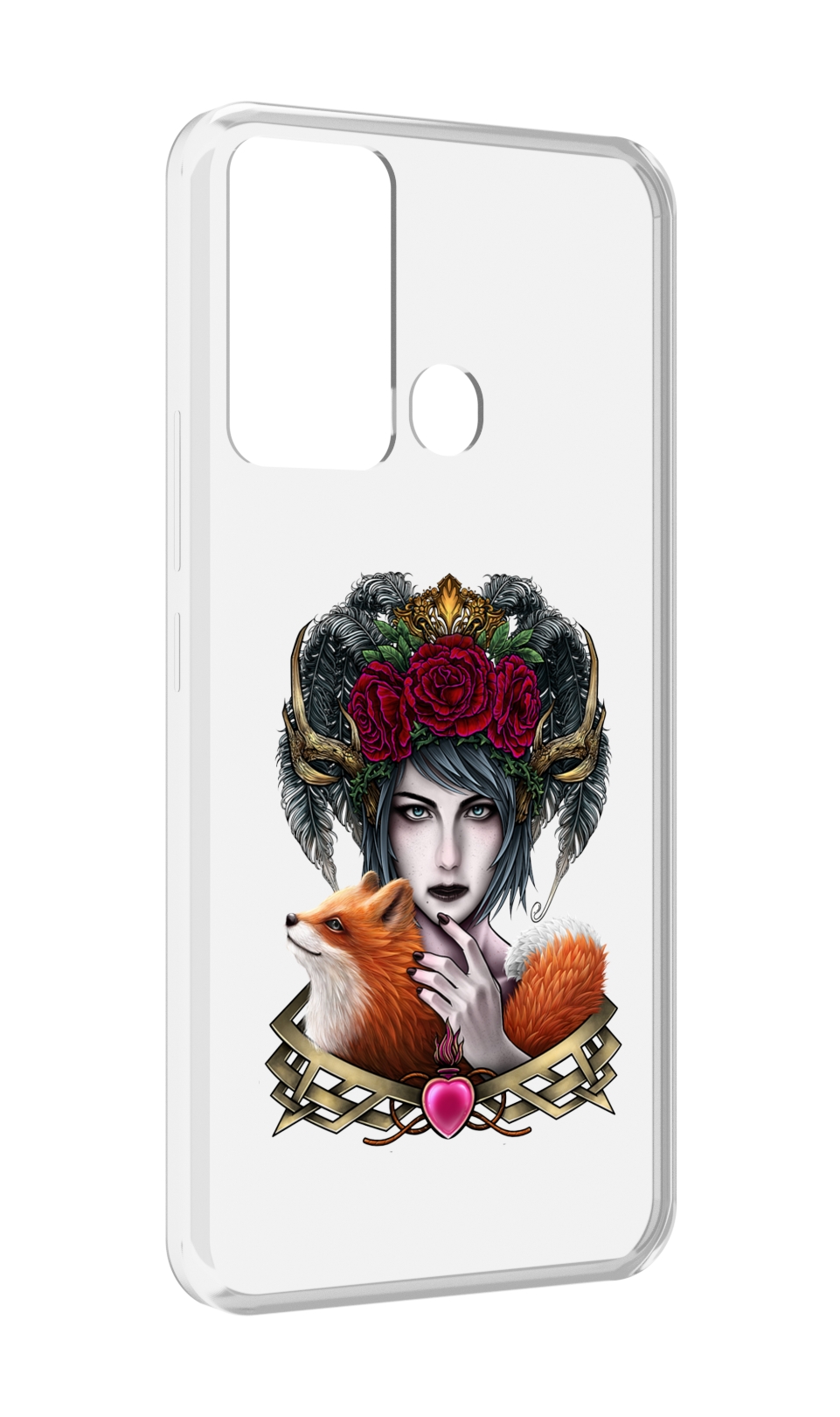 

Чехол MyPads девушка с лисой для Infinix Hot 12i, Прозрачный, Tocco