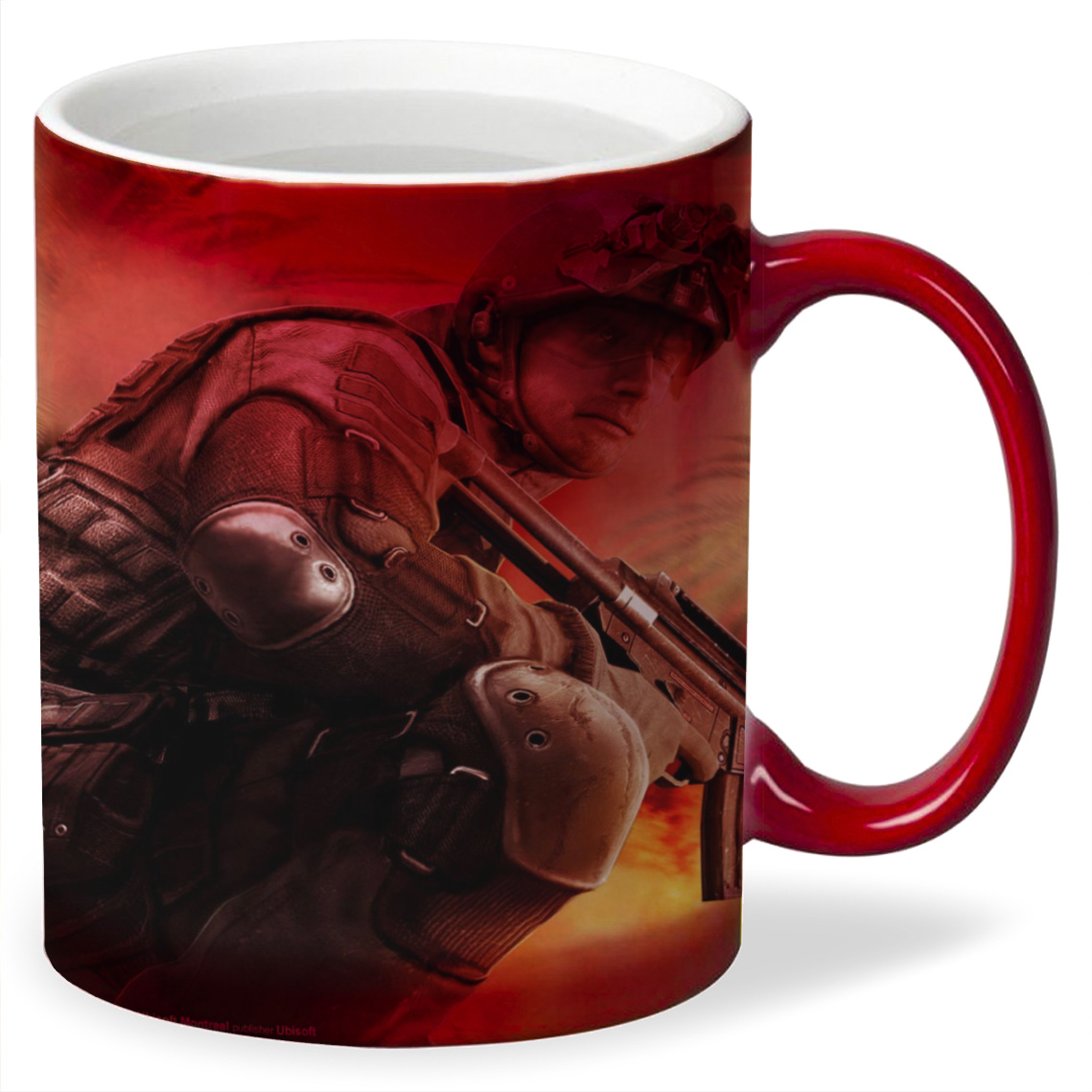 

Кружка хамелеон красный CoolPodarok Rainbow Six Vegas Солдат