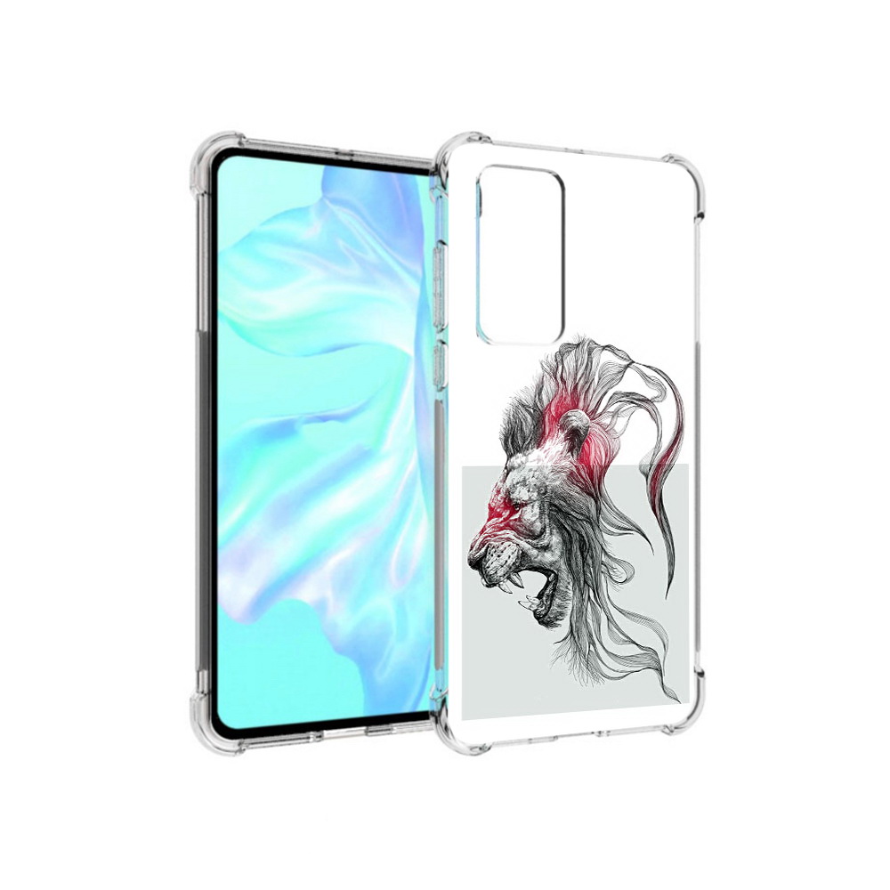 

Чехол MyPads Tocco для Huawei P40 разъяренный лев, Прозрачный, Tocco