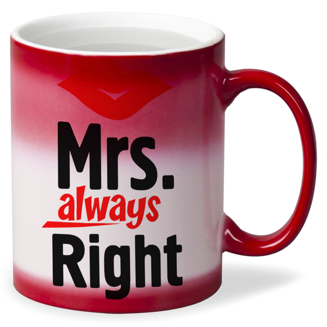 фото Кружка хамелеон красный coolpodarok mrs always right миссис всегда права