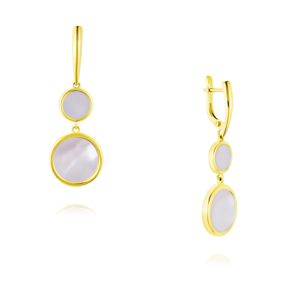 

Серьги подвески из золота ADAMAS 2424408/01-А55-743, перламутр, 2424408/01-А55-743