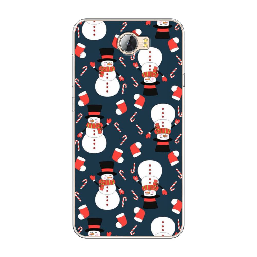 

Чехол на Huawei Y5 II "Синие снеговики", Синий;белый;красный, 61950-5