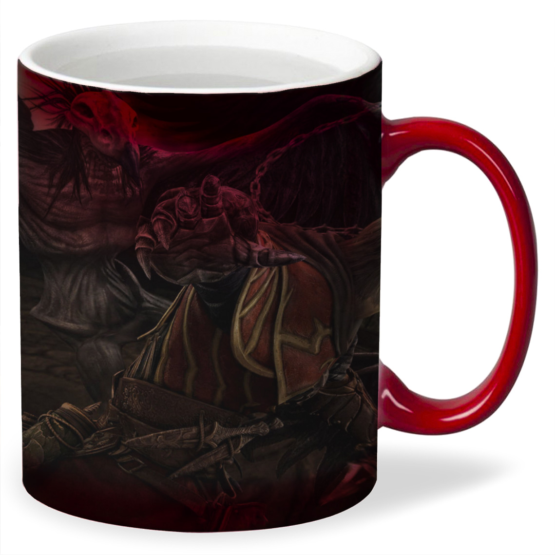 

Кружка хамелеон красный CoolPodarok castlevania lords of shadow Демоны Черепа птиц Цепи