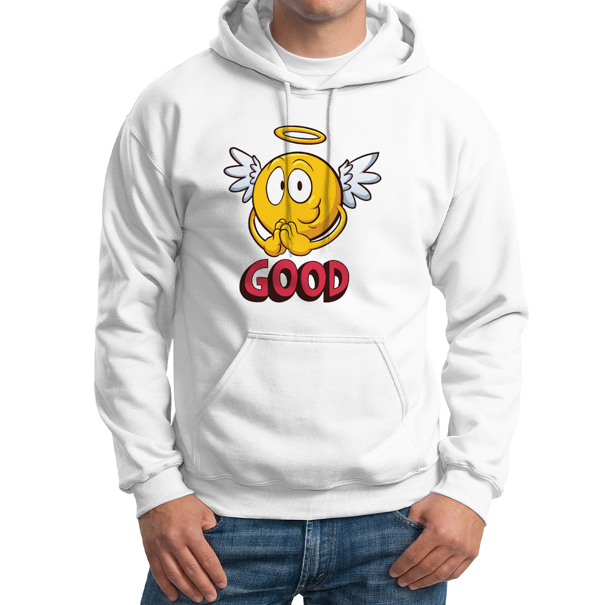 

Худи унисекс CoolPodarok Good хороший белое 46 RU, Белый, M0114041