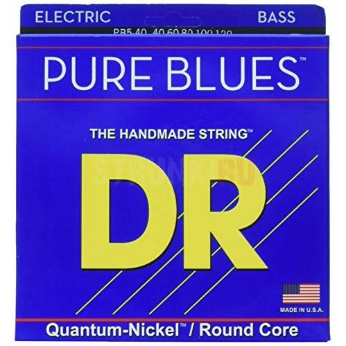 фото Струны для бас-гитары dr string pb5-40 pure blues