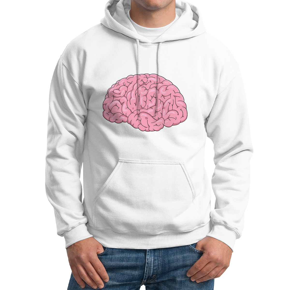 

Худи унисекс CoolPodarok Мозг белое 46 RU, M0114023