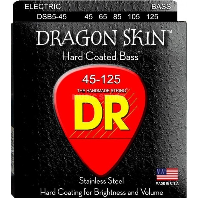 фото Струны для 5-ти струнной бас гитары dr string dsb5-45 dragon skin