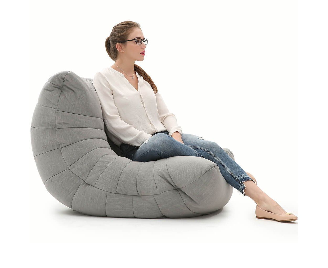 фото Бескаркасное кресло для отдыха дома ambient lounge - acoustic sofa - keystone grey (серый)