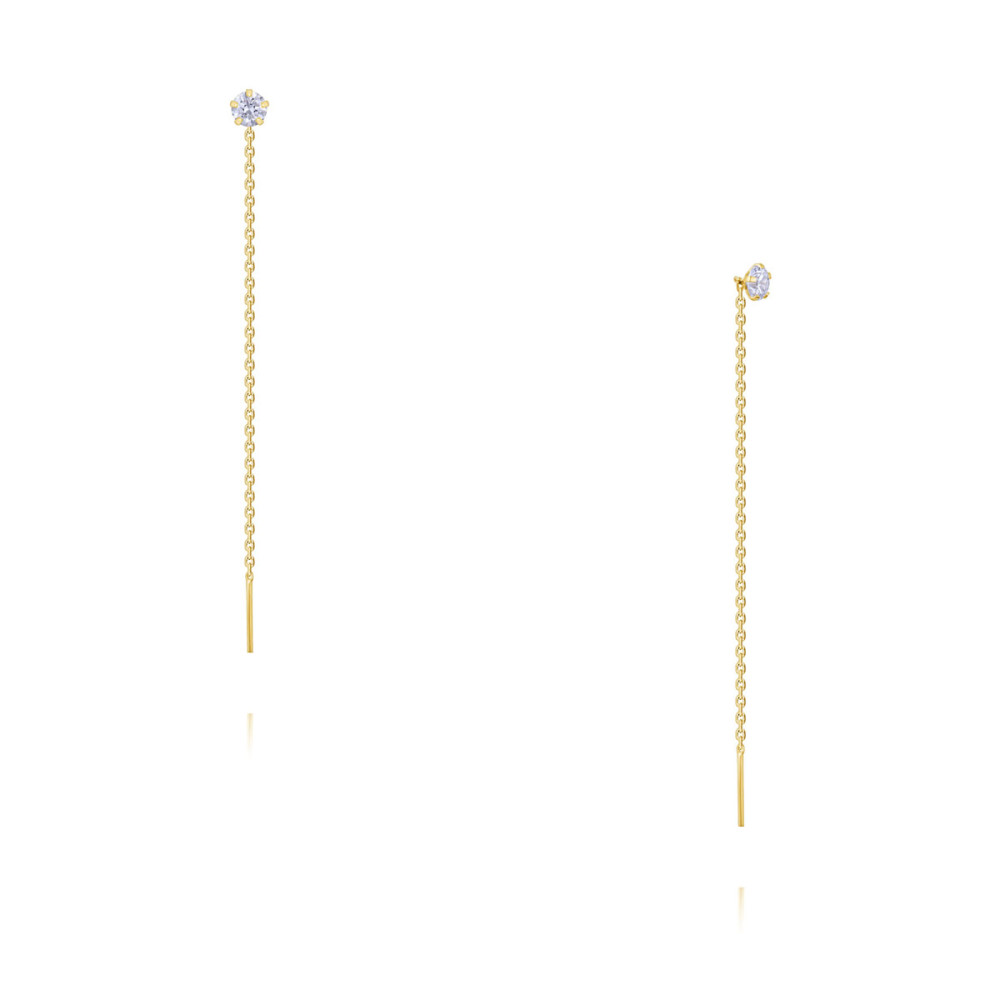 

Серьги продевки из золота ADAMAS 2516741/01-А55-72, фианит, 2516741/01-А55-72