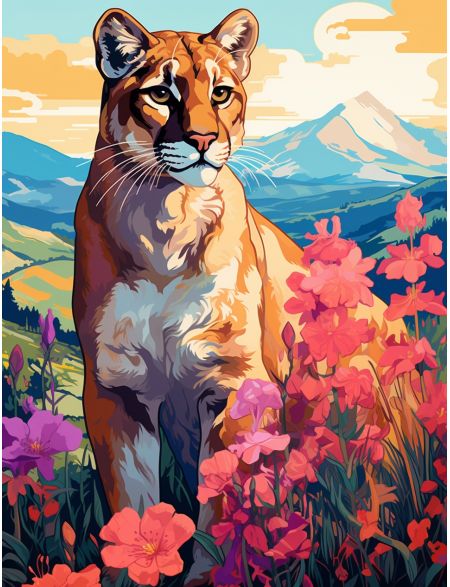 

Алмазная мозаика без подрамника Пума, 90x70 см, 50 цветов, 67055, РА-438
