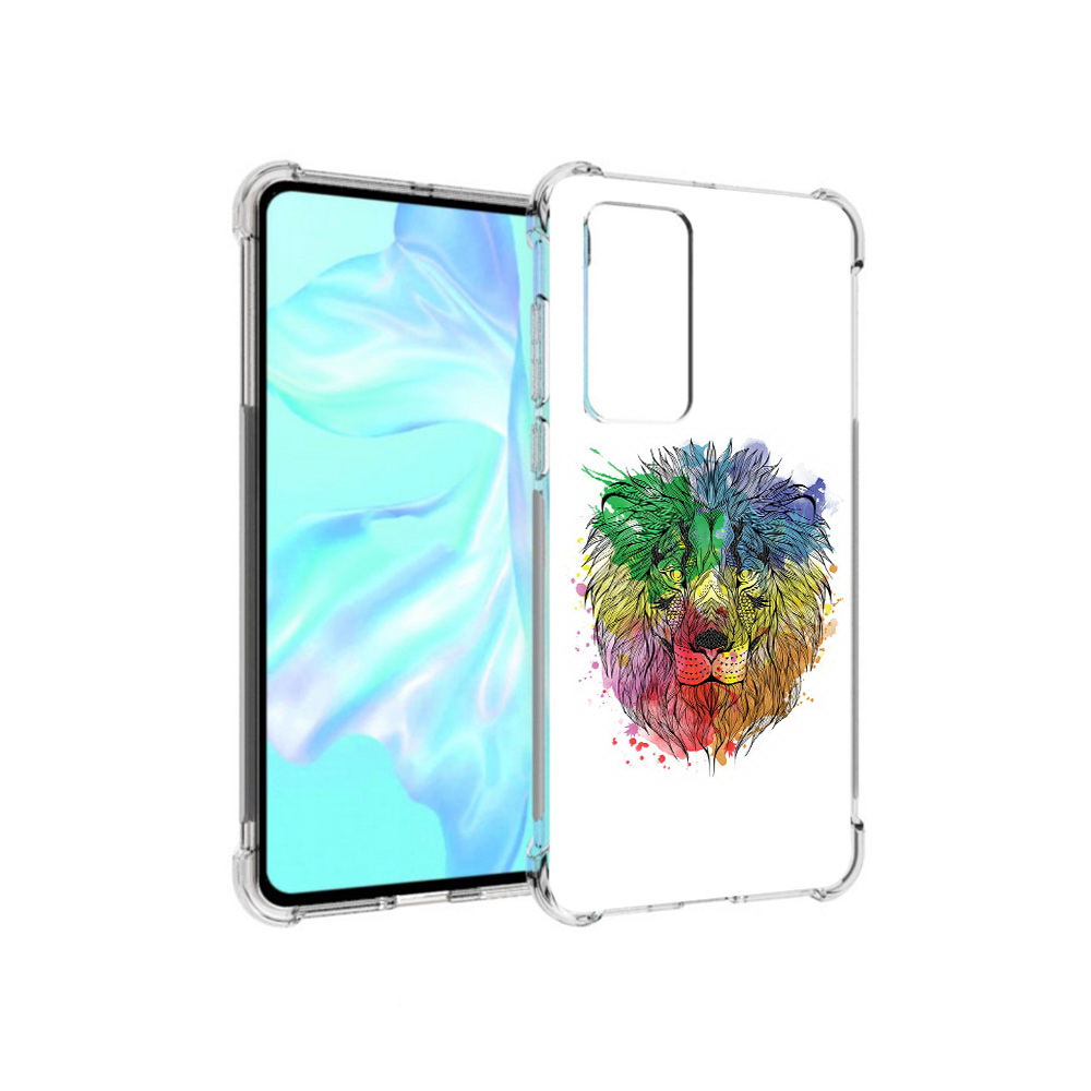 

Чехол MyPads Tocco для Huawei P40 разноцветный гордый лев, Прозрачный, Tocco