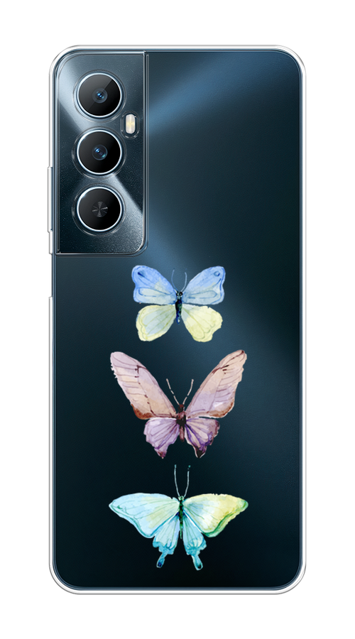 

Чехол на Realme C65 "Акварельные бабочки", Бирюзовый;розовый, 2516750-1
