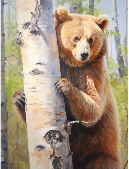 

Алмазная мозаика на подрамнике Бурый мишка, 40x30 см, 50 цветов, 67047, ПРА-437