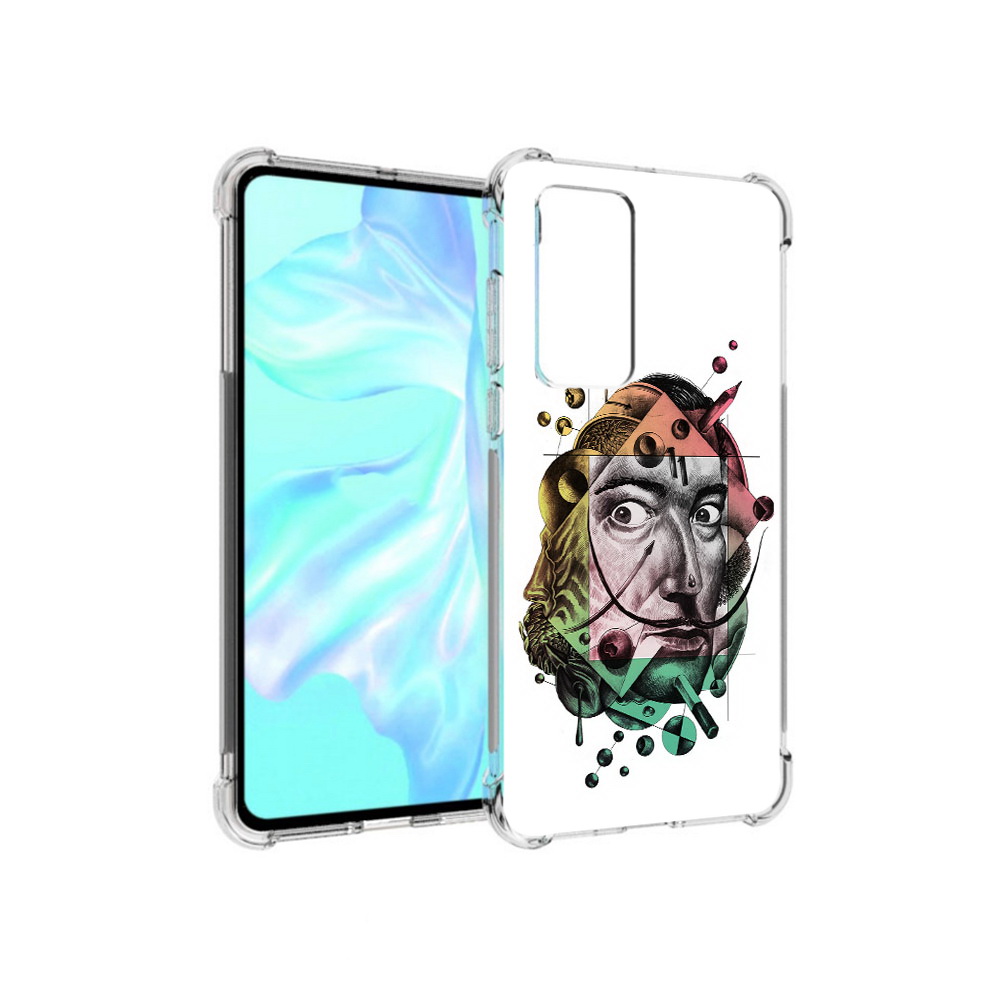 

Чехол MyPads Tocco для Huawei P40 разноцветное лицо абстракция, Прозрачный, Tocco