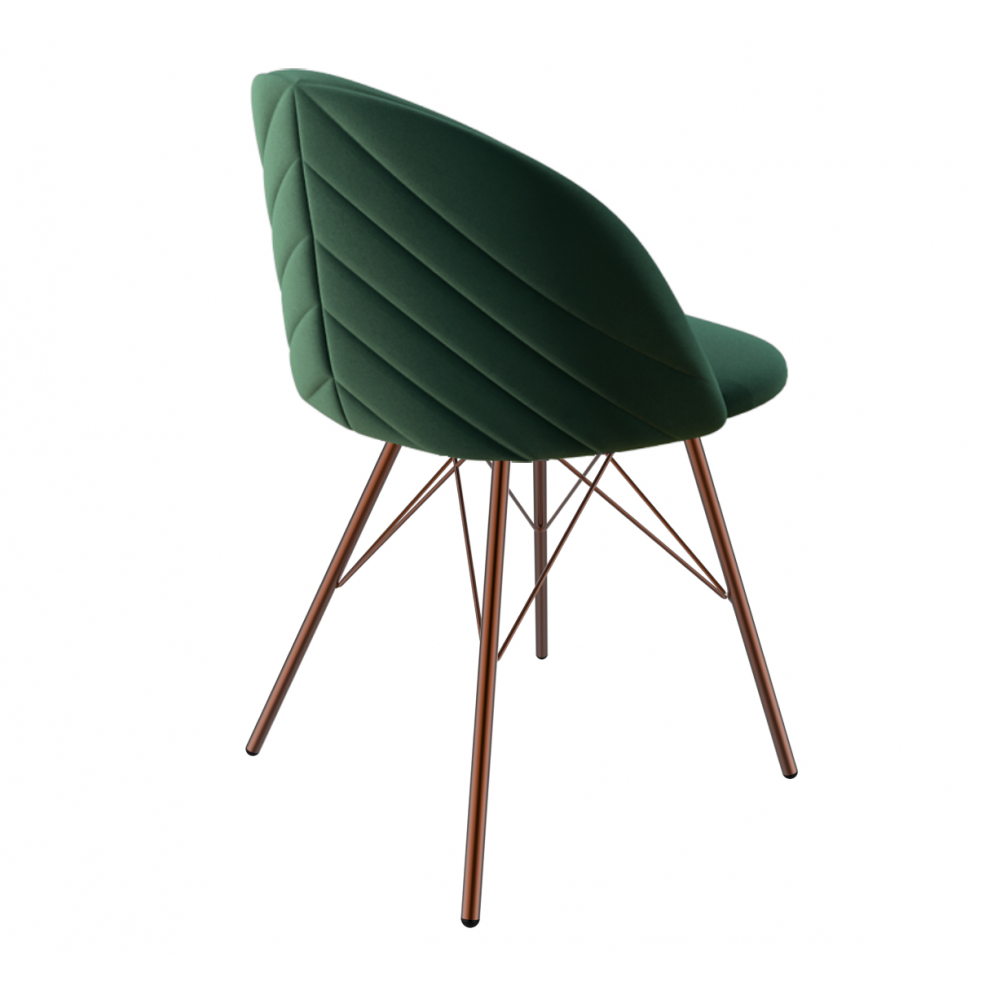 Металлический стул Sheffilton SHT-ST35-2/S37 в цвете лиственно-зеленый с медным металлическим покрытием.