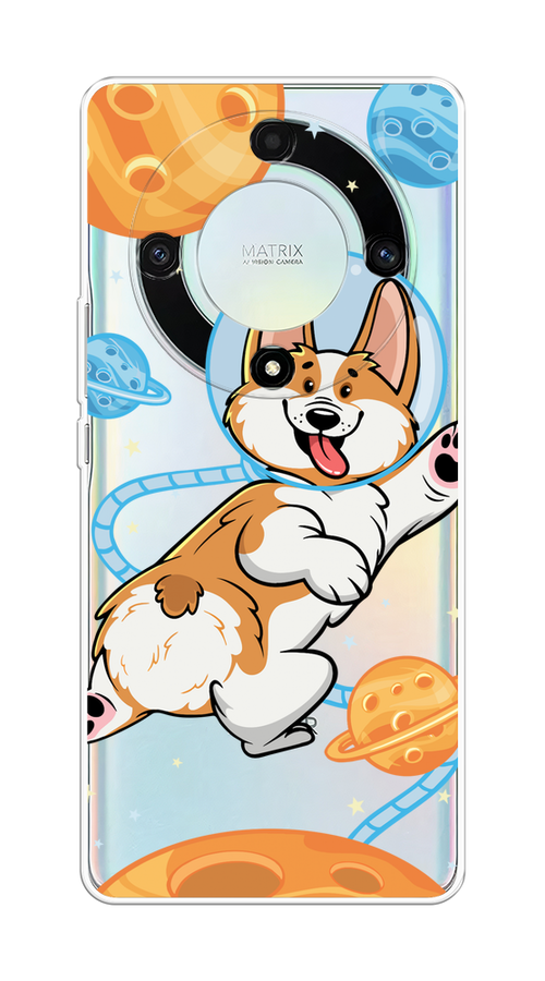 

Чехол на Honor X9A "Корги-космонавт", Голубой;бежевый;белый, 6120850-1