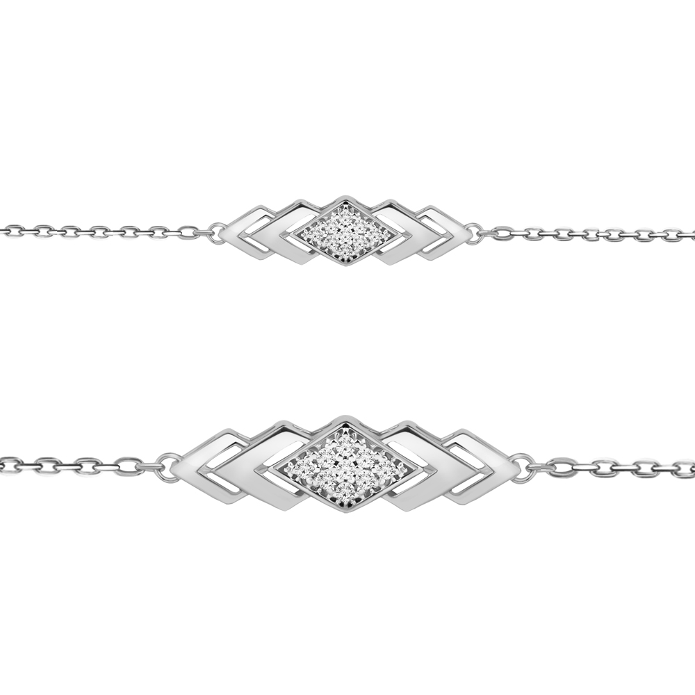 

Браслет из серебра с фианитом р.  Aquamarine 74486А_925_р, 74486А_925_р