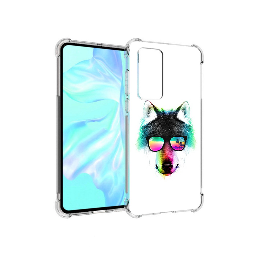 

Чехол MyPads Tocco для Huawei P40 радужный волк, Прозрачный, Tocco