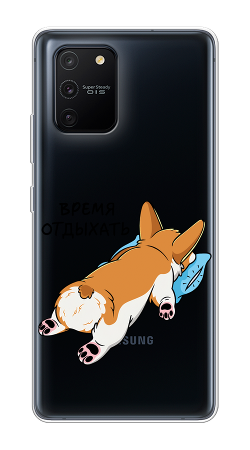 

Чехол на Samsung Galaxy S10 Lite "Корги отдыхает", Черный;коричневый;голубой, 210050-1