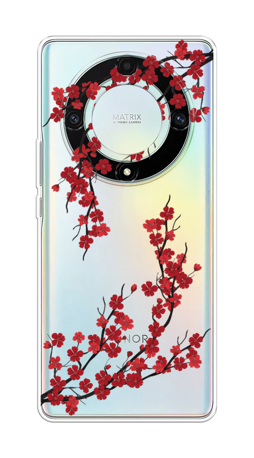 

Чехол на Honor X9A "Красная сакура", Красный;черный, 6120850-2