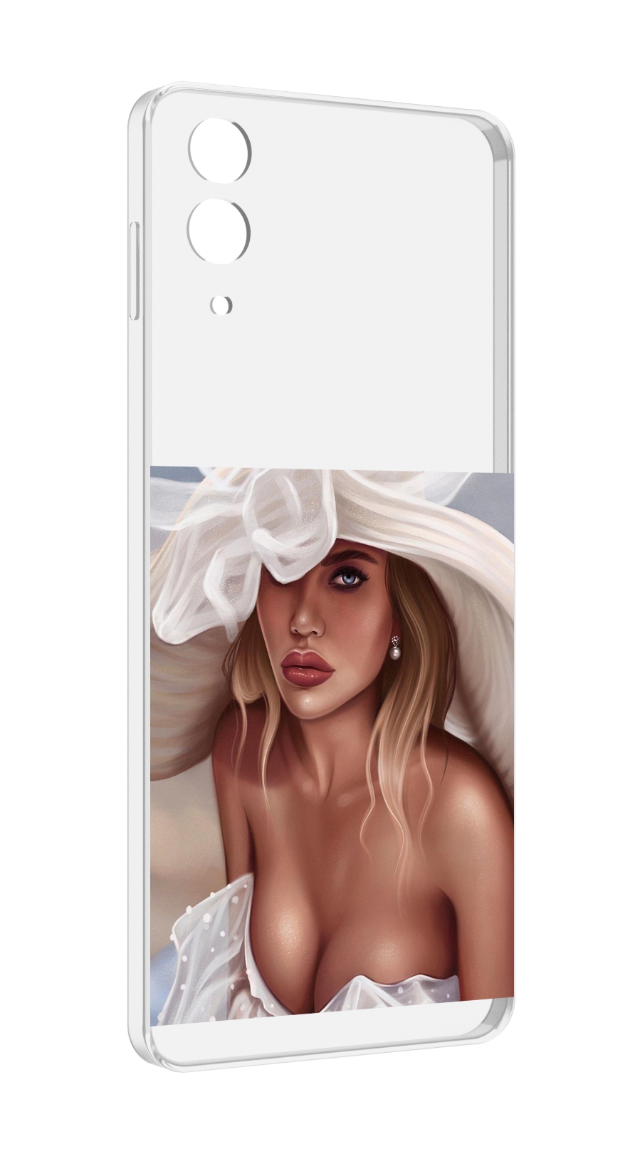 Чехол MyPads девушка-в-белой-шляпе женский для Samsung Galaxy Z Flip 4 (SM-F721)