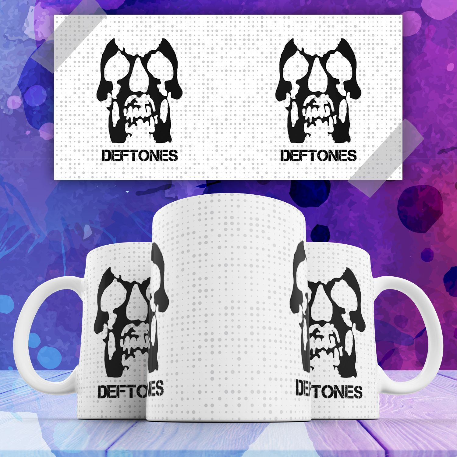 

Кружка Deftones glitch метал-группа логотип с принтом 330 мл