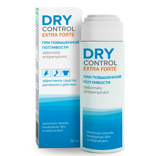 Дезодорант Dry Control Экстра Форте от обильного потоотделения, 30%, фл. 50 мл антиперспирант dry control от обильного потоотделения forte без спирта 20% 50 мл