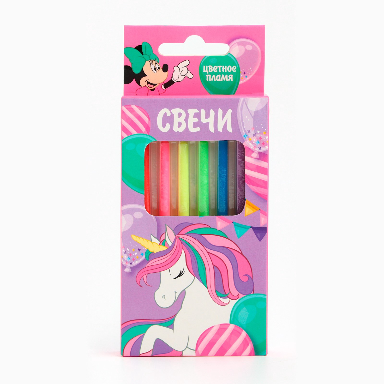 

Набор свечей Disney Минни и Единорог, с цветным пламенем, 6 штук, Минни и Единорог