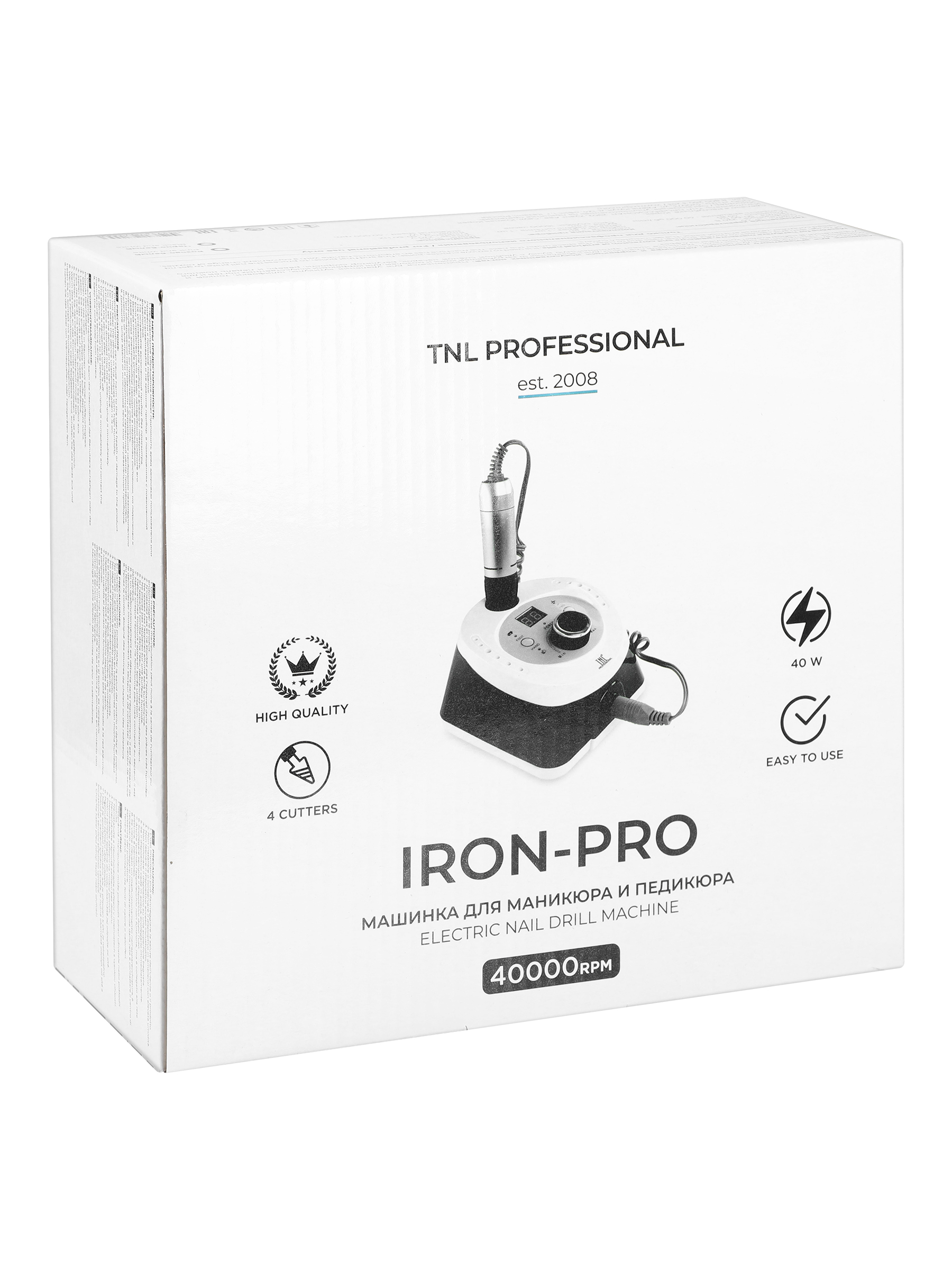 Аппарат для маникюра TNL, Iron Pro 40, розово-белая