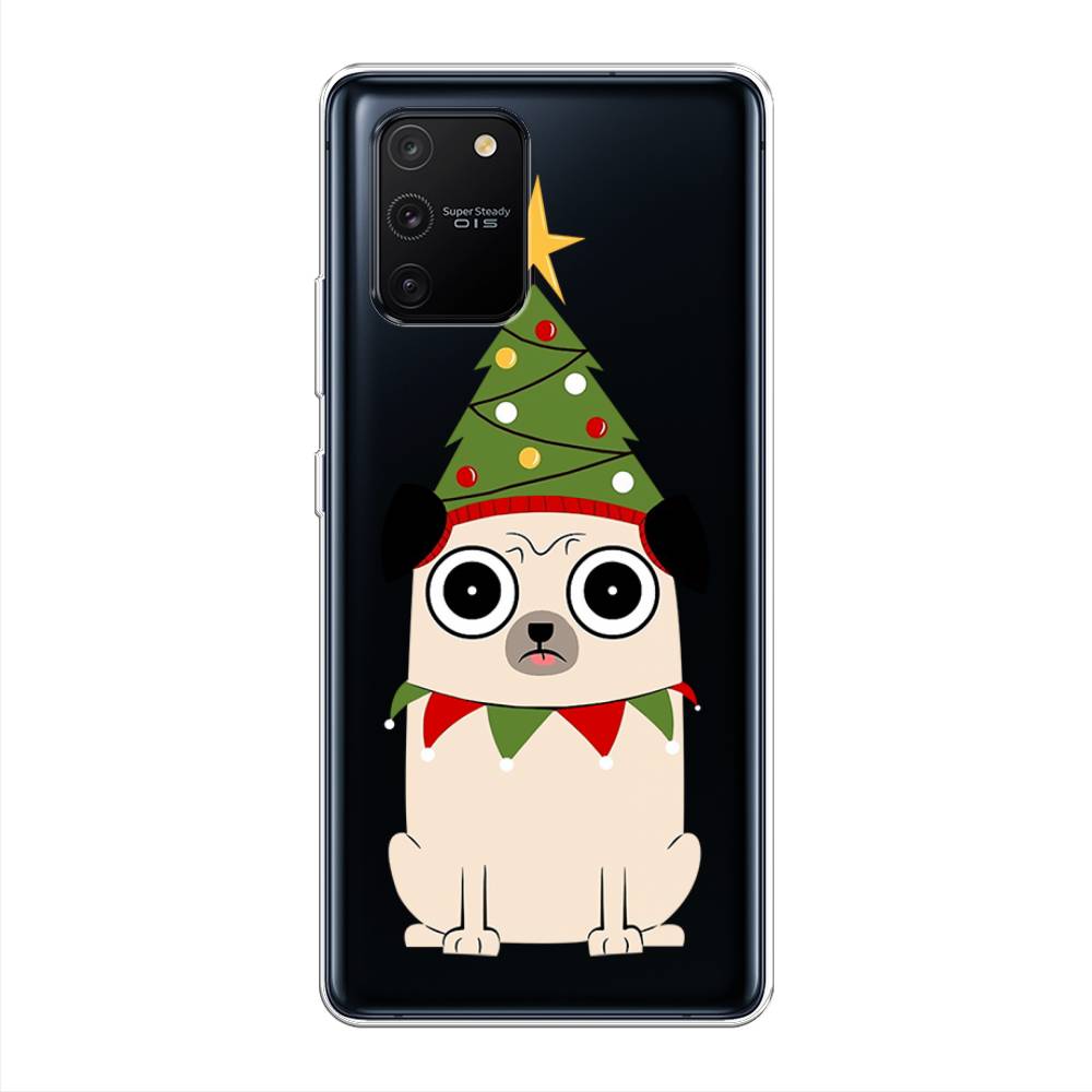 

Чехол на Samsung Galaxy S10 Lite"Собачка с ёлочкой", Бежевый;красный;зеленый, 210050-1