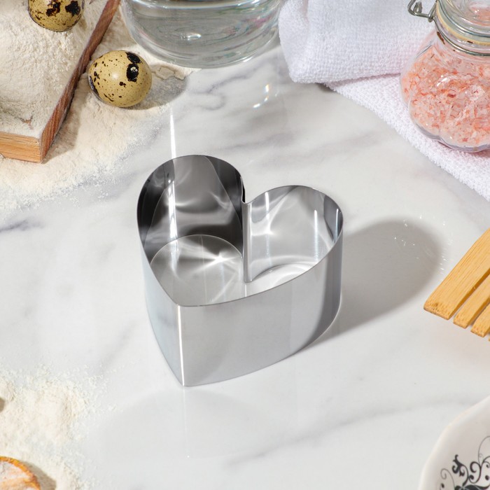 

Форма для выпечки и выкладки Сердце, H-5 см, 8 х 8 см, Серебристый