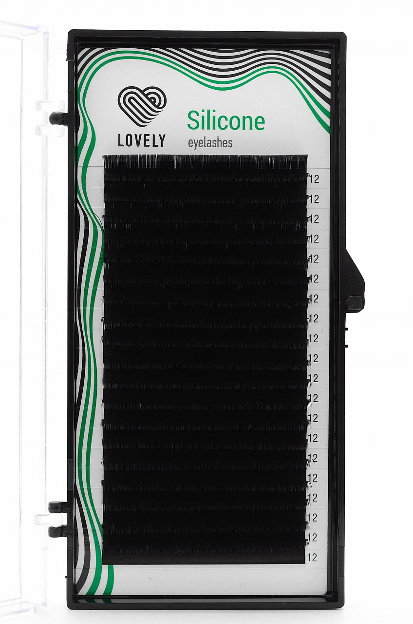 

Ресницы Lovely Silicone L+ 0.10 06 мм 20 линий, Черный