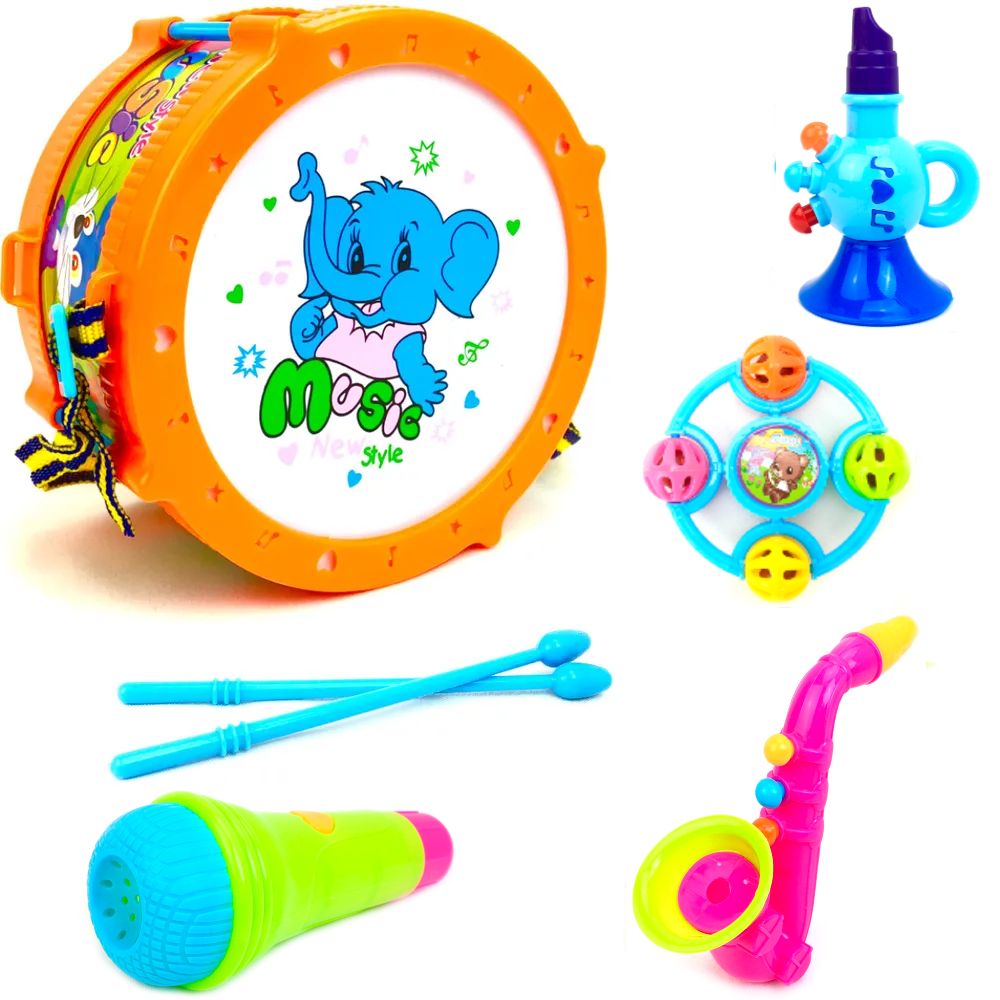 

Набор детских музыкальных инструментов, Baby Toys 7 предметов, Оранжевый