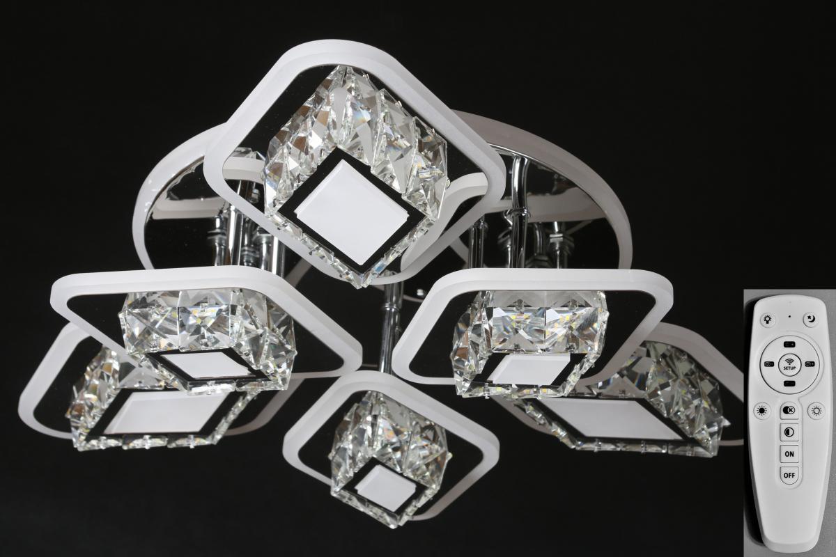 фото 8101/3+3 - sl cr led (119w) люстра потолочная nina lighting
