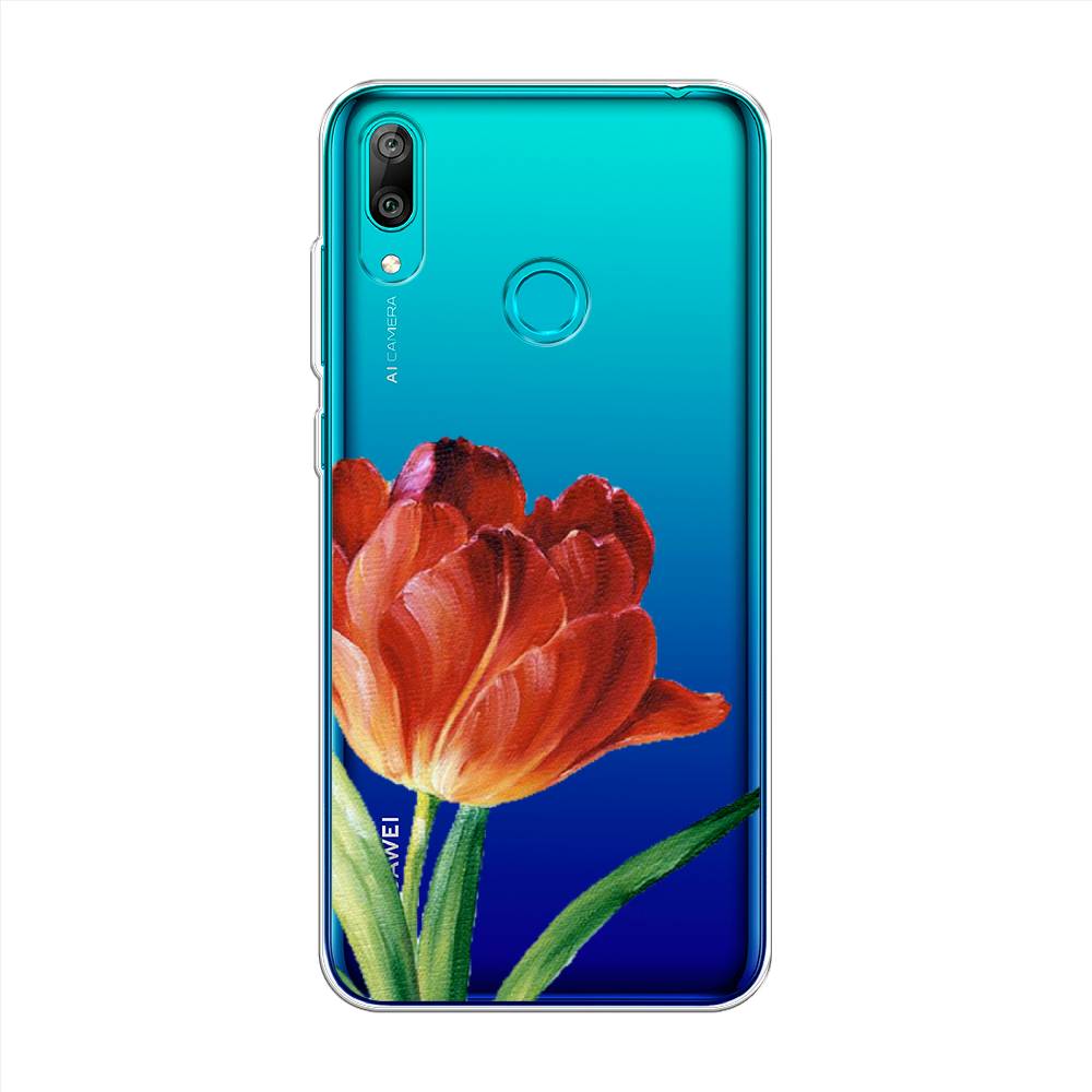 

Чехол Awog на Huawei Y7 2019 "Красный тюльпан", Оранжевый;зеленый, 68450-8