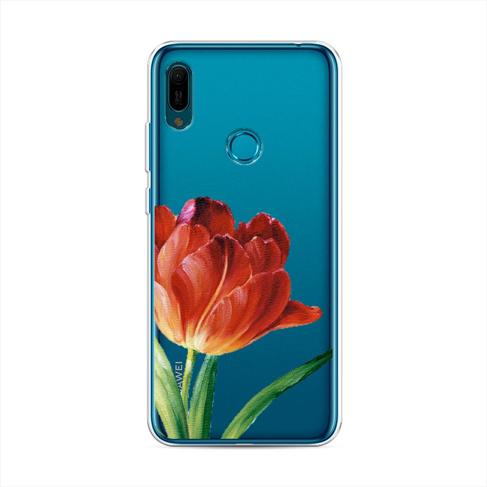 фото Чехол awog "красный тюльпан" для huawei y6 2019